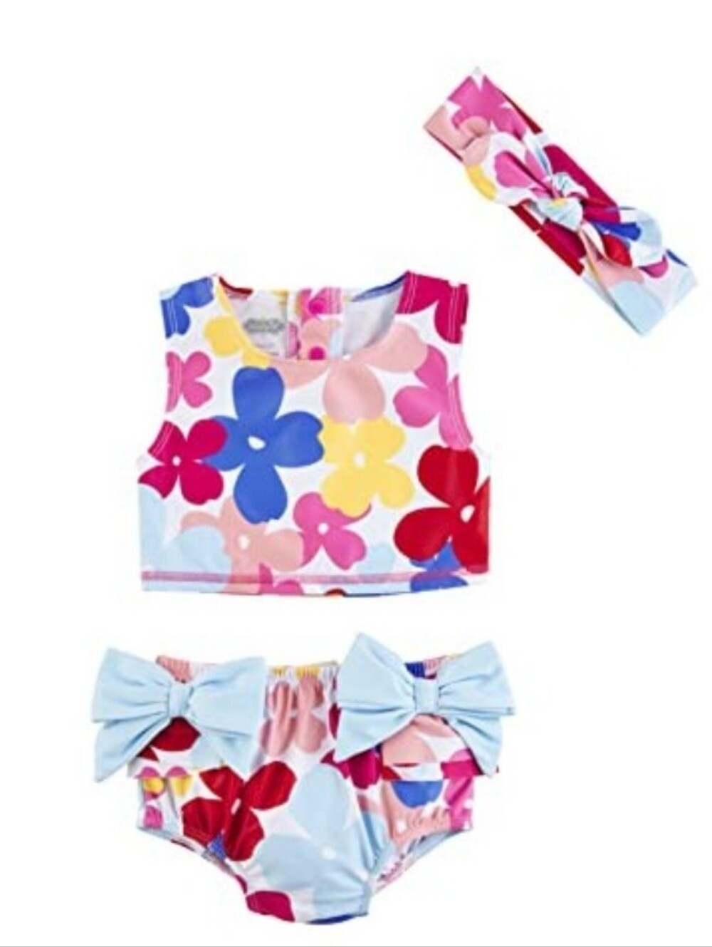 Mud Pie Floral Crop Top & Bow Bikini Set - NWT Toddler Size 3 Swim Fun